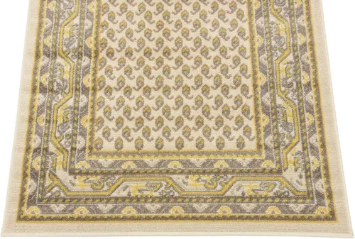 Vista 10 de Unique Loom Williamsburg Collection - Alfombra tradicional con borde central de puntos, alfombra de pasillo de 2 pies 9 pulgadas x 9 pies 10 Beige