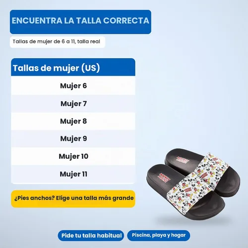 Vista 3 de Disney Sandalias clásicas de Mickey y Minnie Mouse para mujer, diseño de Mickey y Minnie Mouse Negro blanco