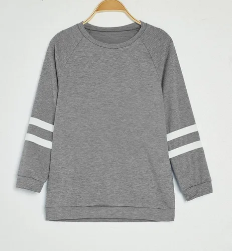 Vista 3 de Apbondy Camisetas casuales de manga larga con cuello redondo y rayas sueltas para niñas