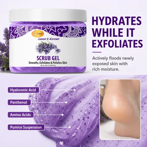 Vista 2 de SPA REDI Gel exfoliante de piedra pómez – Removedor de callos y exfoliante de pedicura con ácido hialurónico Sin sulfatos Sin crueldad animal