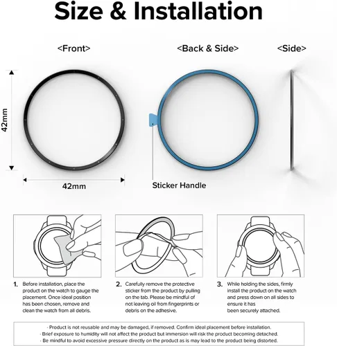 Vista 9 de Ringke Estilo de bisel interior compatible con Samsung Galaxy Watch 4 Classic de 1.654 pulgadas, acero inoxidable antiarañazos anillo interior bisel