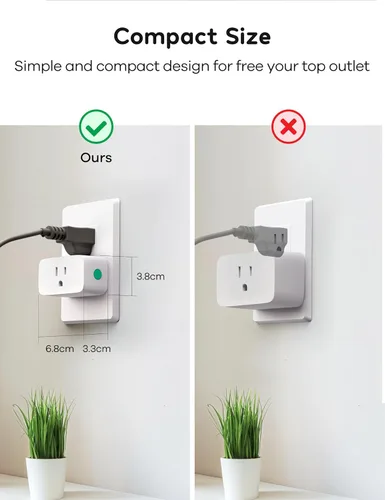 Vista 9 de Winees Matter - Enchufe inteligente compatible con Alexa, 15A/1800W máx. para automatización del hogar, control remoto por aplicación, temporizador