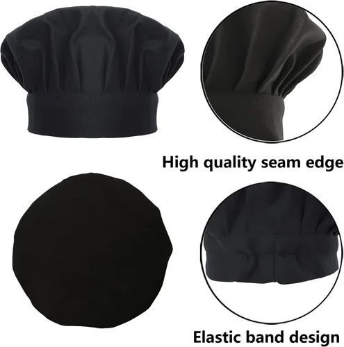 Vista 5 de TopTie Juego de delantal ajustable de lona de algodón y sombrero de chef para hombres y mujeres