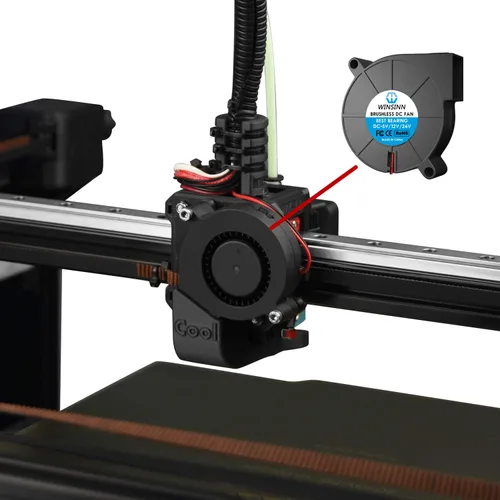 Vista 5 de WINSINN Ventilador de soplador 5015 de 1.969 in, 5 V, impresora 3D, ventiladores de 5 voltios, turbina turbina Turbo doble rodamiento de bolas