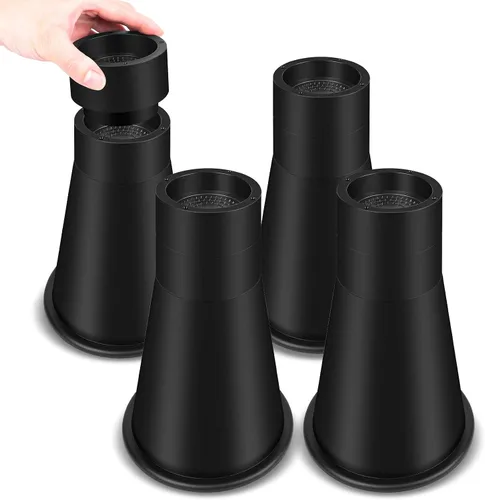 Vista 9 de Elevadores de cama resistentes de 4 pulgadas, elevadores redondos de muebles para camas, sofás, mesas y escritorios (negro, paquete de 8)