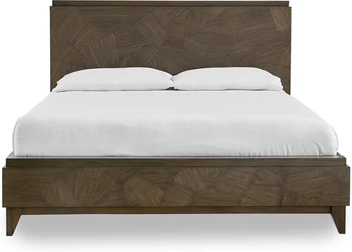 Vista 4 de Modus Furniture Cama con paneles de madera maciza, Queen, Broderick - Marrón avena silvestre