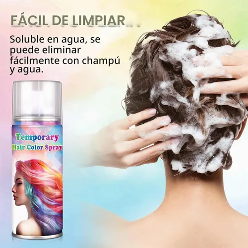 Vista 4 de Spray de color temporal gris para el cabello para mujeres, 120ML (gris)