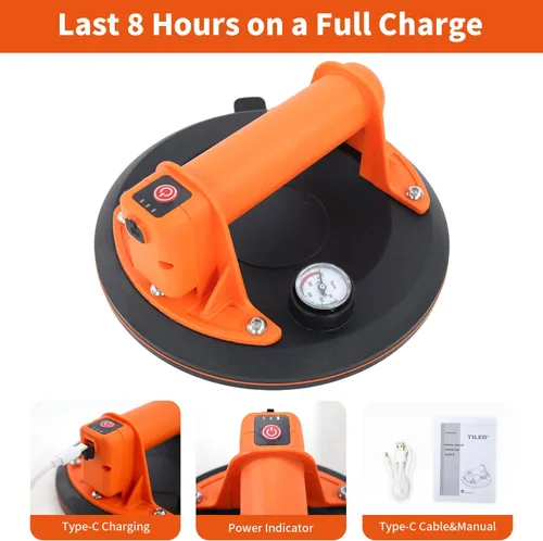 Vista 3 de TILER Levantador eléctrico de succión de 8 pulgadas, elevador de panel de ventosa al vacío para levantar vidrio, azulejos, parabrisas automático