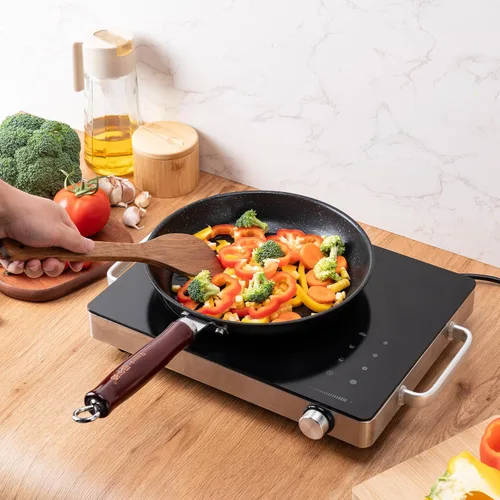 Vista 7 de Eisinly Cucharas de madera para cocinar, 7 piezas, juego de utensilios de cocina de madera antiadherentes, cuchara de espátula de madera duradera