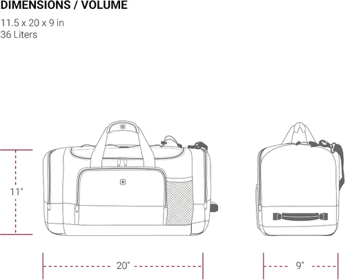 Vista 6 de SWISSGEAR APEX - Bolsa de viaje para hombre y mujer, color negro
