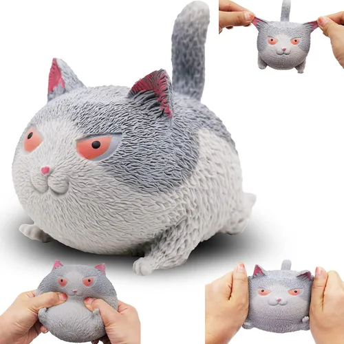 Vista 8 de Juguetes sensoriales antiestrés con forma de gato para niños, adultos, adolescentes, niños, alivio de descompresión y alivio de la ansiedad (negro)