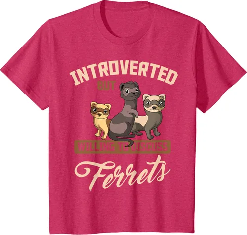 Vista 51 de Camiseta para amantes de los animales de los hurones, Negro, S