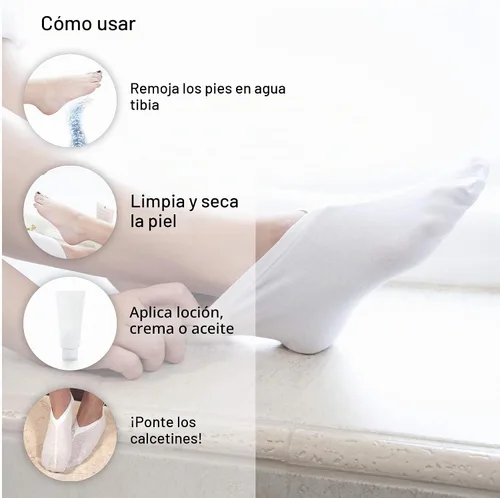Vista 4 de Eurow Calcetines hidratantes de terapia de algodón y elastano para suavizar los pies secos, hidratación profunda y tratamiento de cuidado de la piel