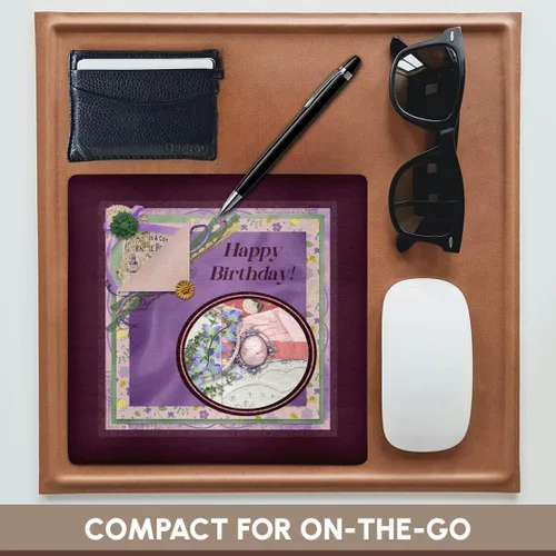 Vista 4 de 3dRose Imagen de Happy Birhday Cameo, Flora, Purple Cluster - Mouse Pads (mp-378328-1)