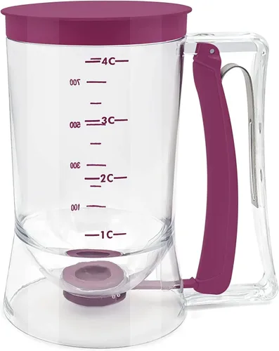 Vista 2 de Dispensador de masa para tortitas y magdalenas, utensilio de repostería con etiqueta de medición, herramienta perfecta para hornear cupcakes