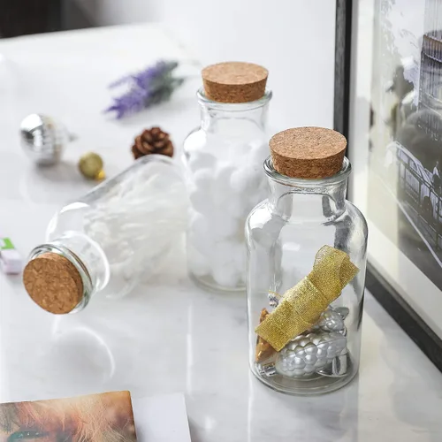 Vista 5 de WHOLE HOUSEWARES Tarro de cristal para guardar regalos con corchos para bodas y fiestas (18 onzas)