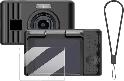 Vista 18 de Funda de silicona para cámara digital Pixpro C1 con cubierta extraíble para lente y protector de pantalla y cordón para accesorios pixpro C1