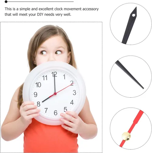 Vista 3 de Hemobllo Juego de 10 pares de piezas de reloj de pared de precisión para bricolaje, relojes de cuarzo sin marco, accesorios duraderos