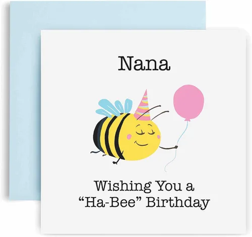 Vista 2 de Huxters Tarjetas de cumpleaños para mujer – Tarjeta de cumpleaños para abuela Ha Bee para cumpleaños, día de la madre, tarjeta de cumpleaños