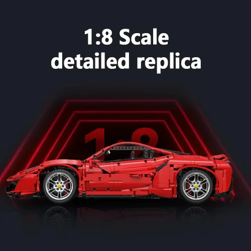 Vista 3 de CaDA Master C61042W Kit de Construcción de Super Coche, Coche de Control Remoto MOC, Juego de Bloques de Coche de Escala Coleccionista RC 1:8