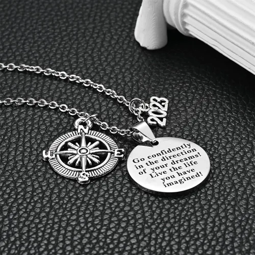 Vista 5 de Blerameng Collar de graduación 2023 para ella, él, clase de estudiante, regalos inspiradores de graduación, universidad, universidad, secundaria