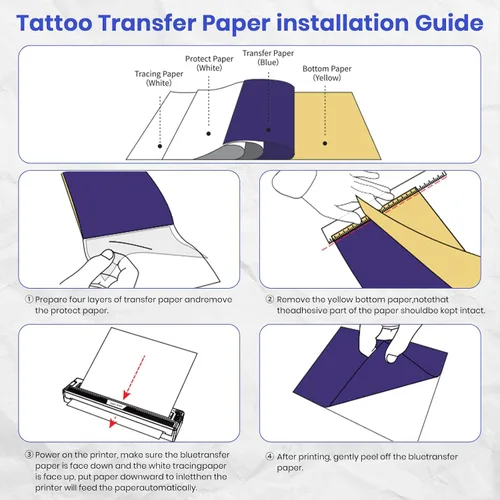 Vista 6 de Máquina de impresión de plantillas de tatuaje para artistas de tatuajes y principiantes, compatible con teléfono/PC y almohadilla, impresora