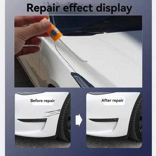 Vista 2 de Lápiz de pintura de retoque blanco para automóviles y kit de removedor de arañazos de automóvil, fácil reparación de arañazos para vehículos