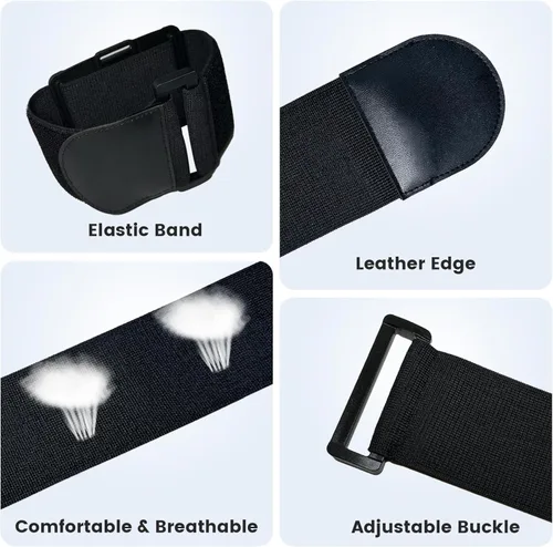 Vista 3 de OHLPRO Pilot Kneeboard para iPad y tabletas de 7 a 11 pulgadas, paquete de 2 correas elásticas mejoradas para un ajuste seguro en el muslo, ángulos