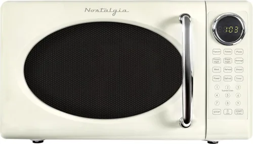 Vista 28 de Nostalgia Retro - Horno de microondas para encimera - Incluye 12 ajustes preprogramados y reloj digital - 0.9 pies cúbicos - 800 vatios - Amarillo