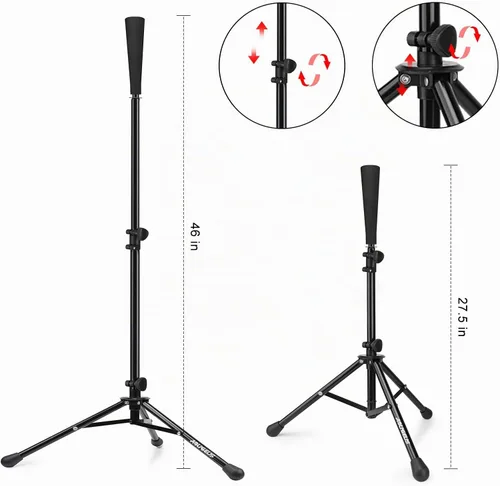 Vista 7 de Baseball Softball Batting Tee, Adjustable Height Tripod Stand