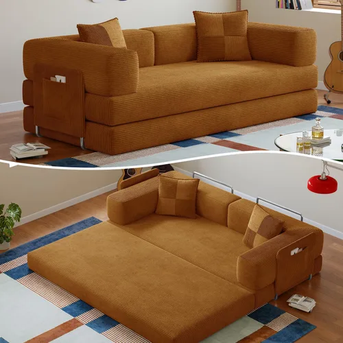 Vista 13 de Sofá cama sin hueso de 78.8 pulgadas para sala de estar, sofá