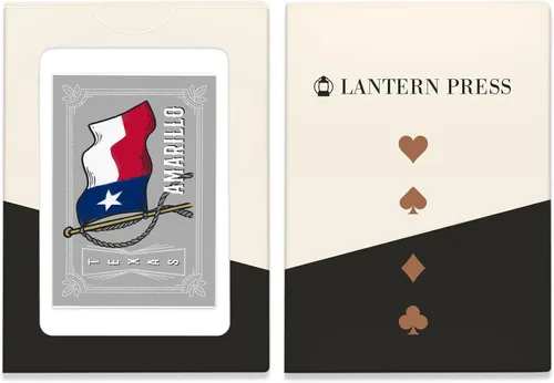 Vista 4 de Lantern Press Amarillo, Texas, Waving State Flag, State Series, 52 Playing Cards for Adults, Poker Size Card Deck