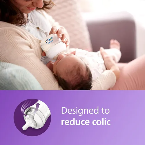 Vista 8 de Philips Avent Natural First Flow Tetina, paquete de 4, SCF657/43 Soft Silicone Nipple, Natural Latch-On, Breast-Shaped Wide Nipple, Reduces Colic