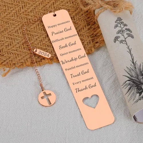 Vista 4 de Marcapáginas de la Biblia cristiana, regalos religiosos – Regalo de bautismo de confirmación para niñas y niños – Regalo de graduación 2024