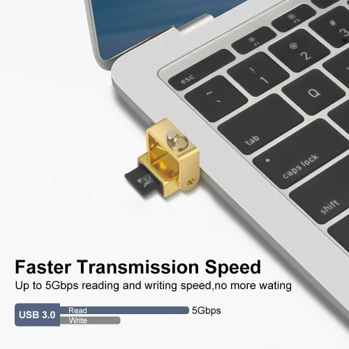 Vista 3 de BorlterClamp - Lector de tarjetas Micro SD, USB C a Micro SD/TF, lector de tarjetas de memoria USB C a Micro SD/TF, compatible con MacBook
