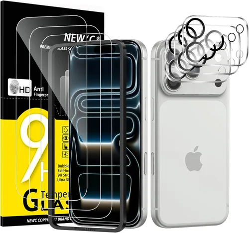 Vista 23 de NEW'C 3x Protector de privacidad para pantalla de iPhone 13 (15,49 cm) + 3x Protector de lente de cámara, protección del sensor, película de vidrio