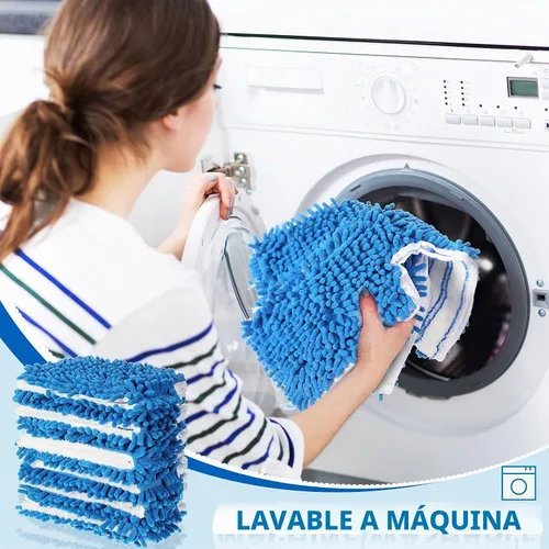 Vista 4 de Chengu 6 piezas de repuestos de microfibra para mopa abatible, cabezales de repuesto de doble cara, almohadillas de limpieza lavables a máquina