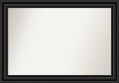 Vista 632 de Amanti Art Espejo personalizado, espejo de baño negro puente, espejo de pared o espejo de tocador de baño sobre el fregadero (26 x 26 pulgadas)