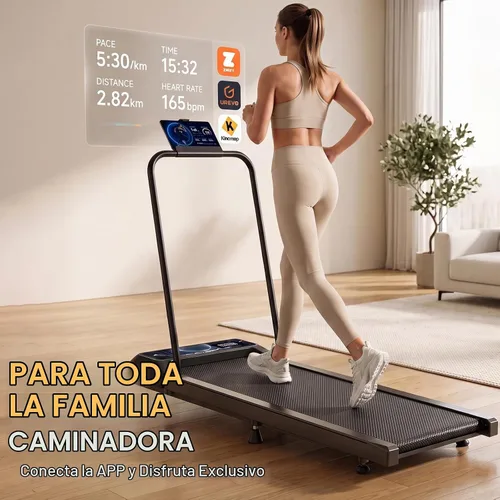 Vista 2 de Walking with Incline Pad and Handle Bar, 2.5HP Low Noise Treadmill, 270lbs