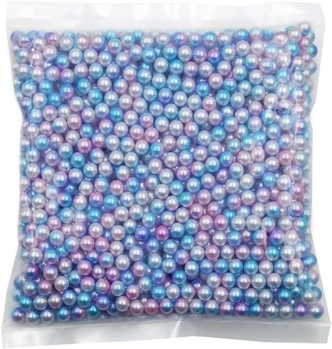 Vista 20 de INSPIRELLE 2600 perlas de imitación de ABS negras sin perforar para rellenos de jarrón, cuentas de maquillaje sin agujero de 0.236 pulgadas