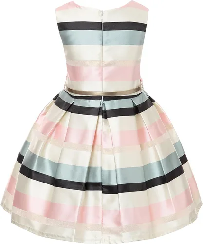Vista 2 de LLQKJOH Vestido de niña con volantes de encaje para boda, vestidos de dama de honor