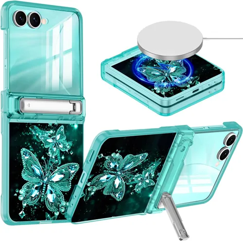 Vista 21 de Hekodonk Funda para Galaxy Z Fold 6, compatible con MagSafe, brilla en la oscuridad, protector de pantalla frontal, soporte, protección de bisagra
