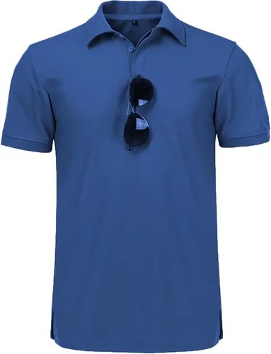 Vista 2 de SCODI Polo para hombre, casual, manga corta, polo de golf, atlético, diario, cuello camisa, camiseta de tenis