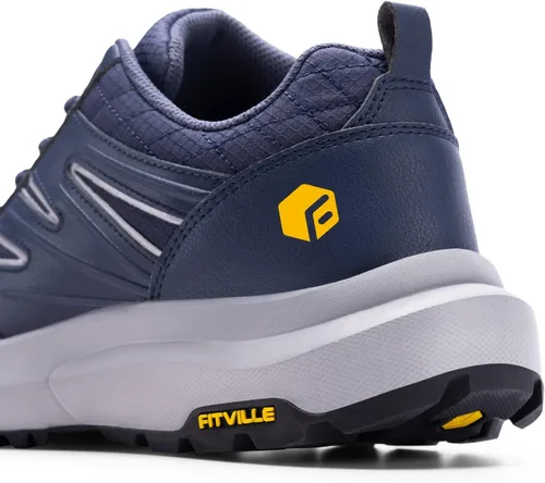 Vista 3 de FitVille Zapatos de senderismo anchos para hombre, repelentes al agua, para exteriores, zapatos de trabajo con soporte de arco, núcleo resistente