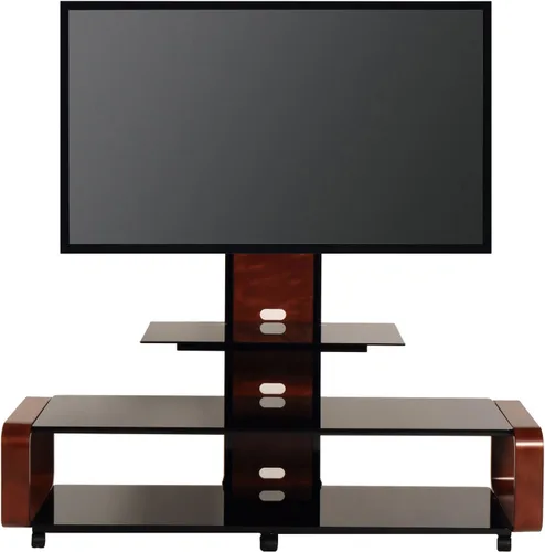 Vista 2 de TransDeco Soporte de TV para TV de 35 a 85 pulgadas, roble oscuro/negro