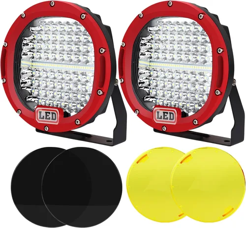 Vista 11 de Barra de luz LED redonda Safego de 7 pulgadas, redonda, color rojo, 2 unidades, 300 W, 30000 Lm, impermeable, haz puntual LED, luz de trabajo, luces