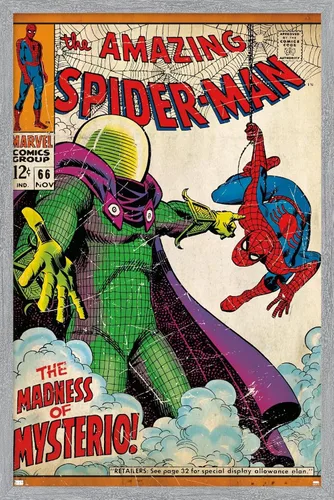 Vista 16 de Marvel Comics Spider-Man - Póster de pared Amazing Spider-Man #66, 22.4 pulgadas de largo x 14.7 pulgadas de ancho, versión enmarcada de madera