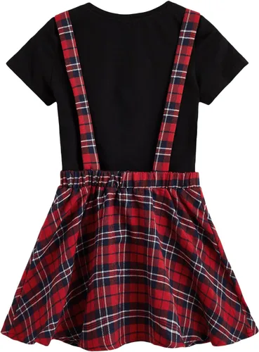 Vista 2 de OYOANGLE Conjunto de ropa de 2 piezas para niña, camiseta de manga corta y falda general