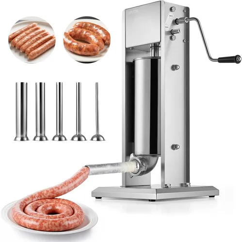 Vista 12 de VEVOR Relleno manual de salchichas, relleno vertical de carne de 7 libras B-3L