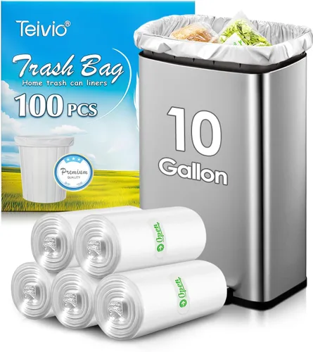 Vista 20 de Bolsas de basura medianas de 10 galones, 40 unidades, bolsas altas de basura para cocina de Teivio, 9 galones 10 galones 11 galones, forros